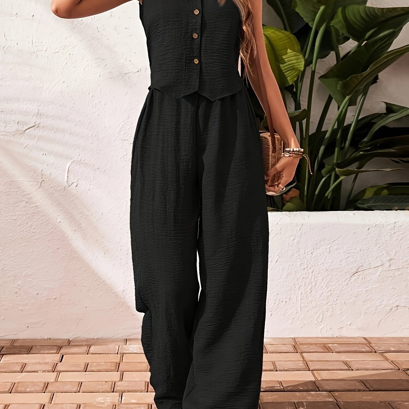 Ensemble gilet et pantalon en tricot