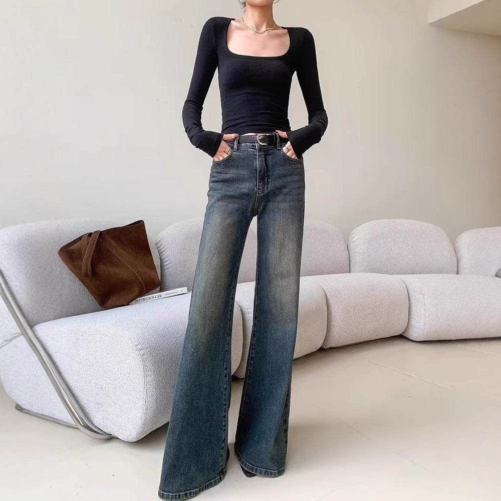 Women's Retro Washed Mop Jeans - Shé Hauté