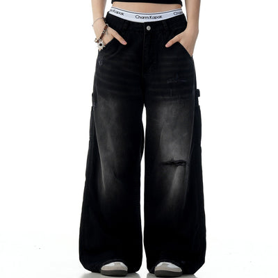 American Retro Tattered Jeans Jeans - Shé Hauté