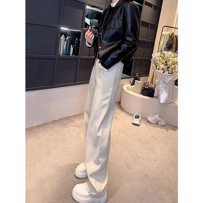 Women's White High Waist Scimitar Pants - Shé Hauté
