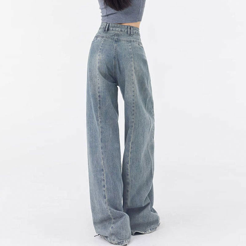 Loose Pleated Jeans