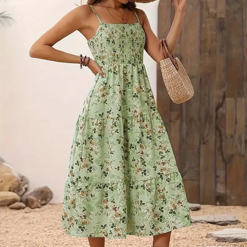 Robe midi fleurie