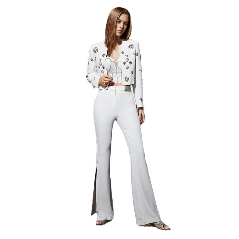 Ensemble pantalon fendu chic