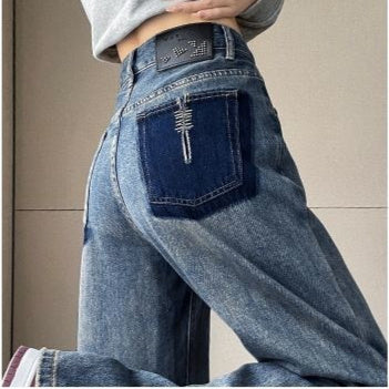 Women's High Waist Straight Jeans - Shé Hauté