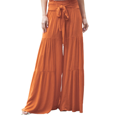 Pantalon à taille froncée