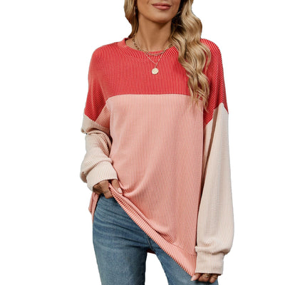 Round Neck Colorblock Top