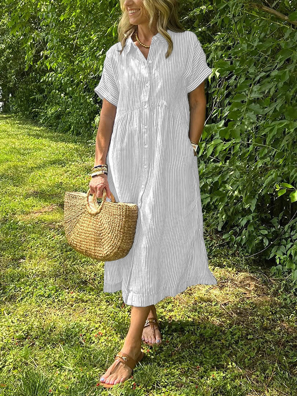Robe en lin rayée