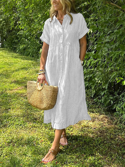 Robe en lin rayée