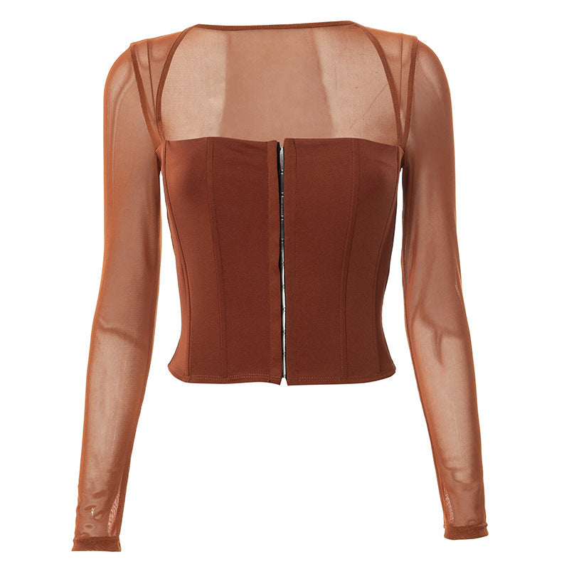 Mesh Long Sleeve Cardigan