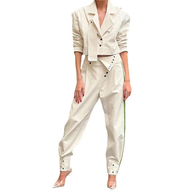Lapel Short Suit Set