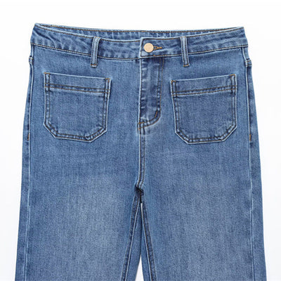 Sticker Pocket High Waist Jeans – Women - Shé Hauté