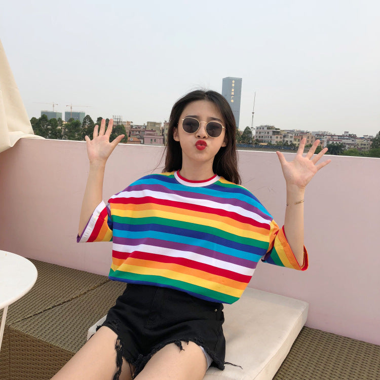 Rainbow Stripe Tee