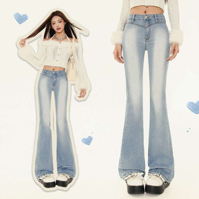 Slimming Elastic Slightly Denim Pants - Shé Hauté