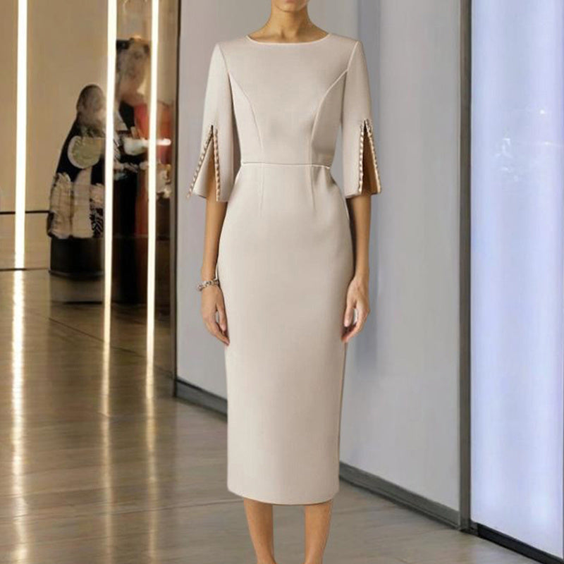 Pearl Slit Sleeve Dress - Shé Hauté