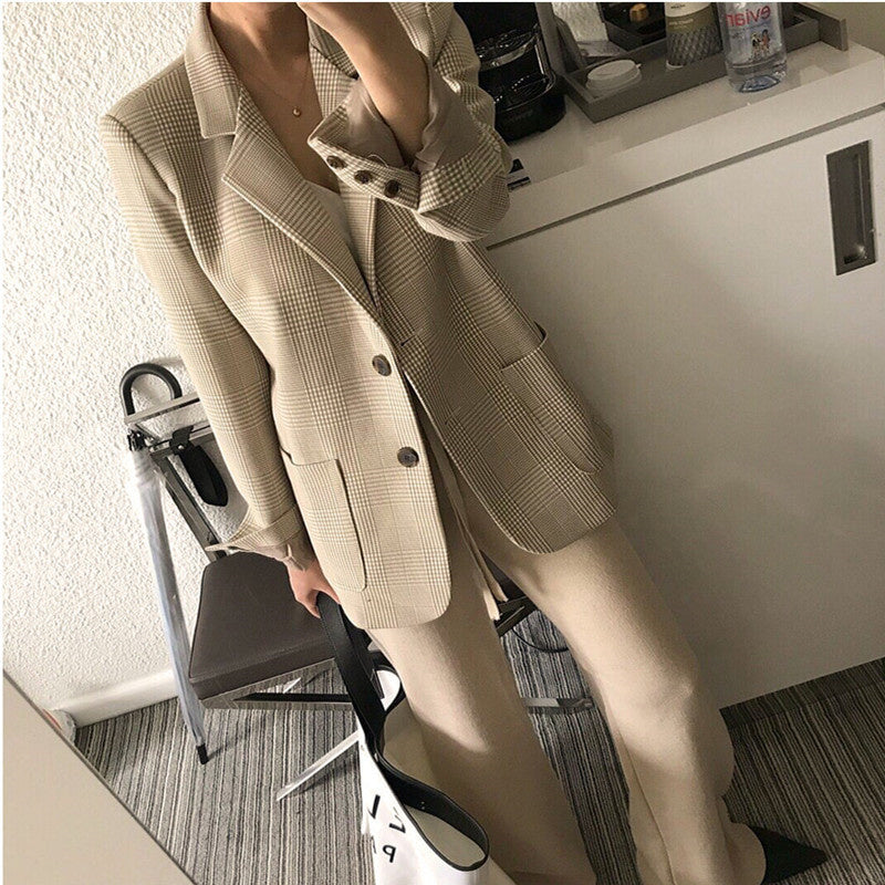 Blazer à carreaux rétro