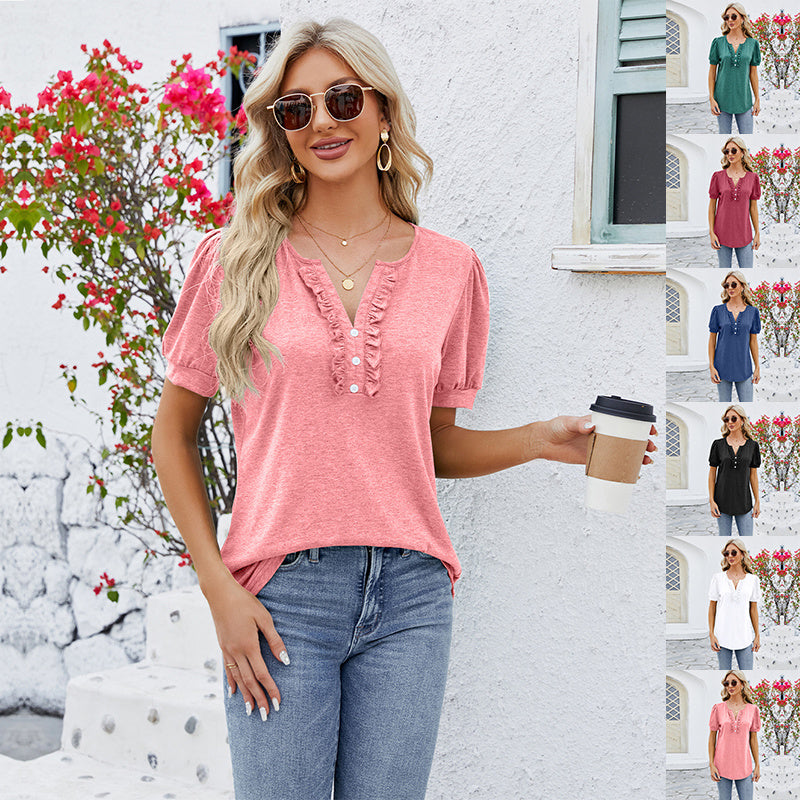 Solid Color Button Top