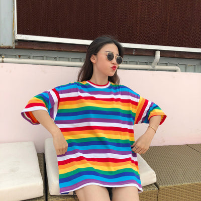 Rainbow Stripe Tee