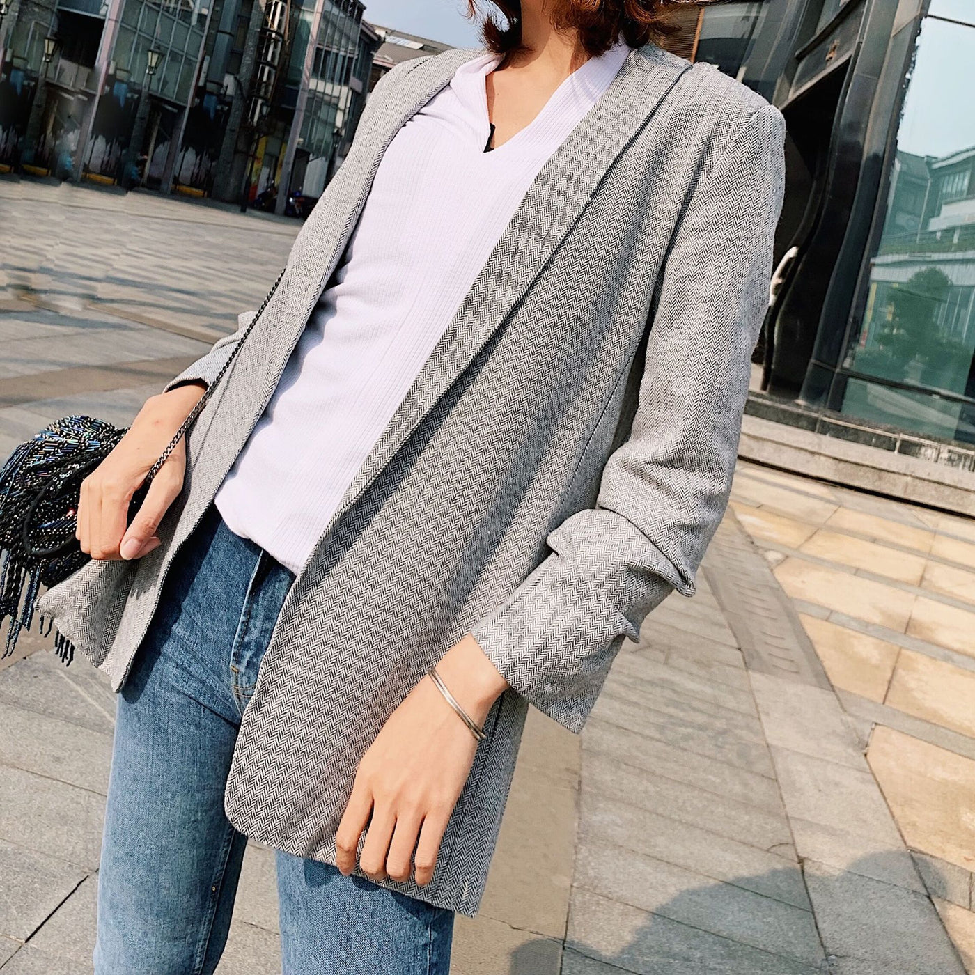 Blazer à chevrons 