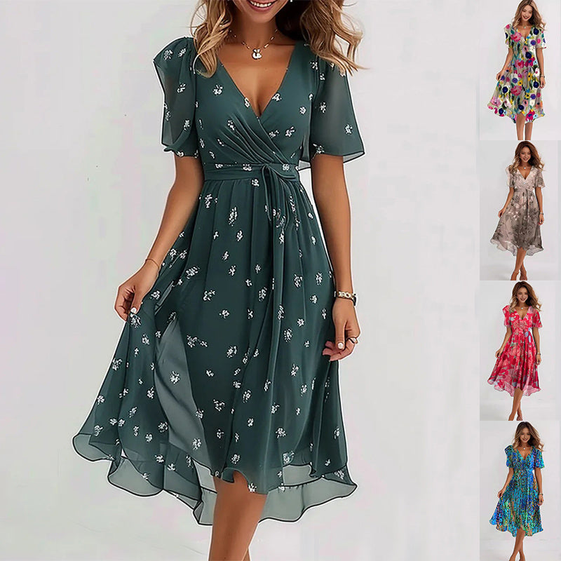 Chiffon V-Neck Dress