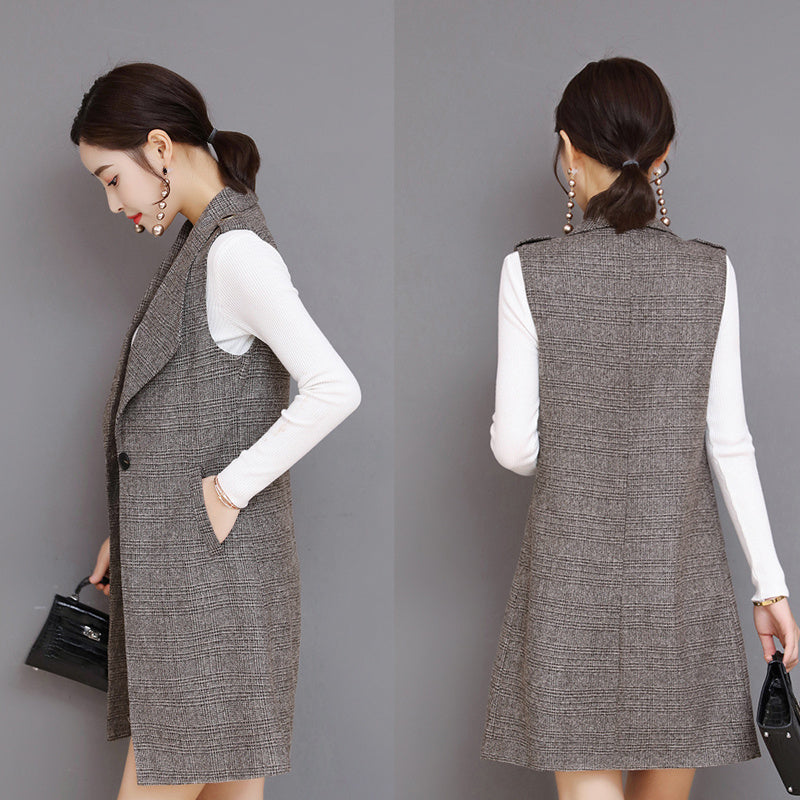 Plaid Blazer Vest