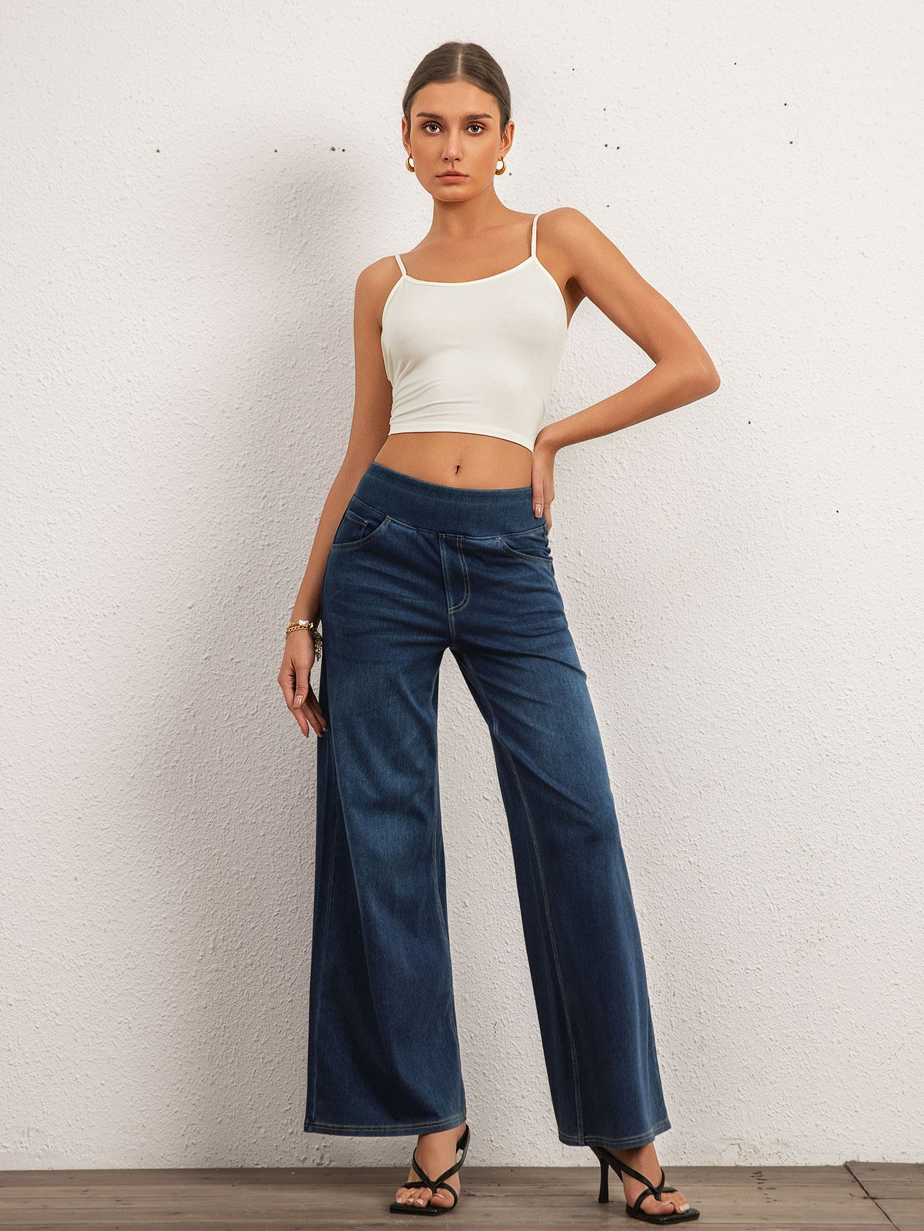 Jean bleu coupe ample