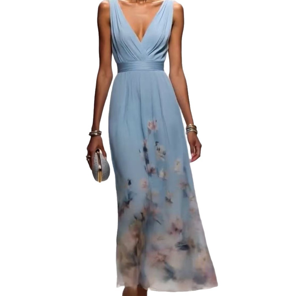 Elegant V-Neck Evening Gown – Women - Shé Hauté
