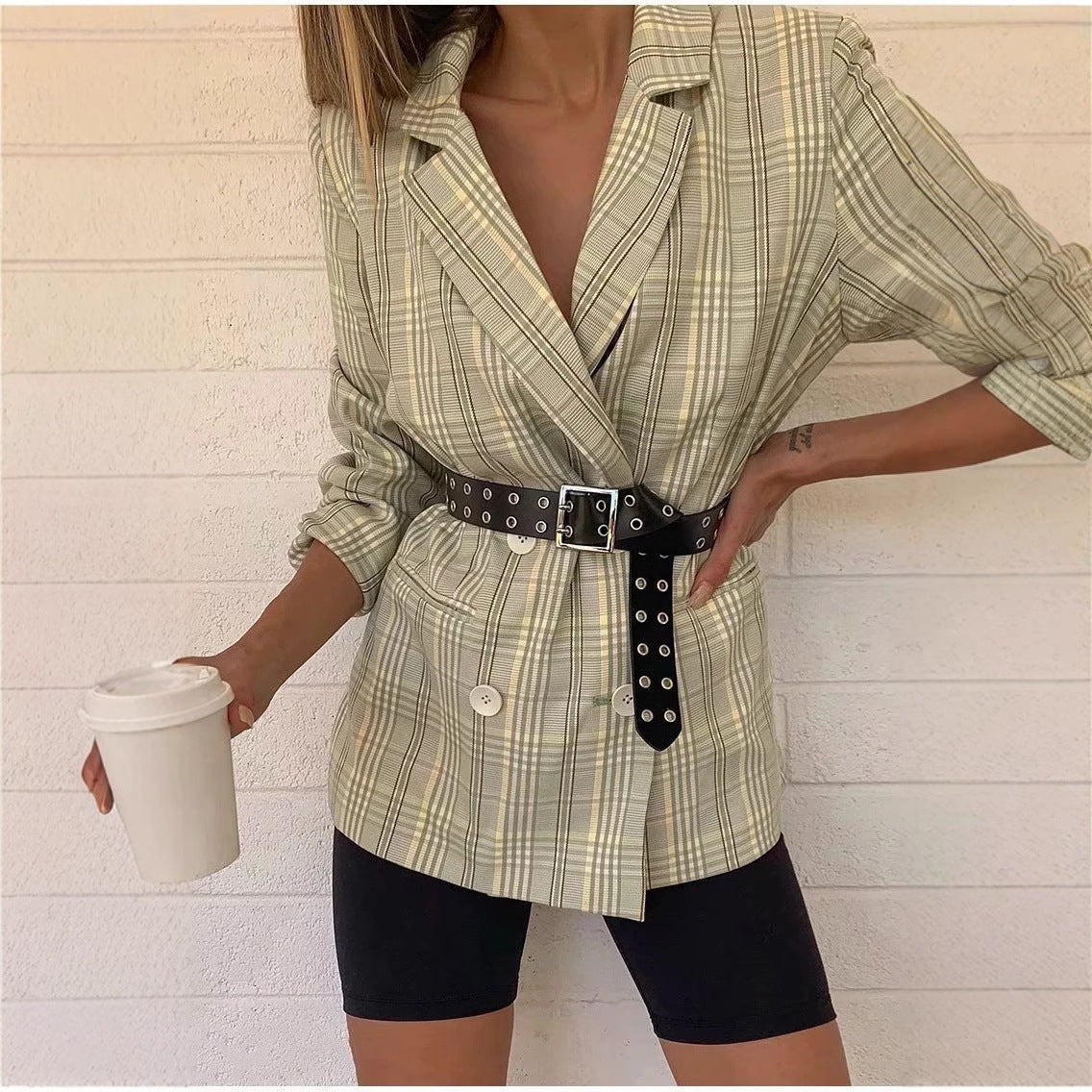 Blazer à carreaux