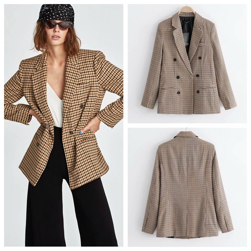 Blazer à carreaux audacieux