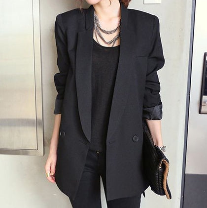 Veste longue noire pour femme