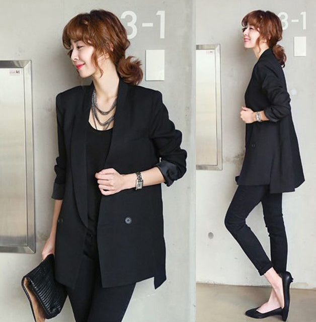 Veste longue noire pour femme