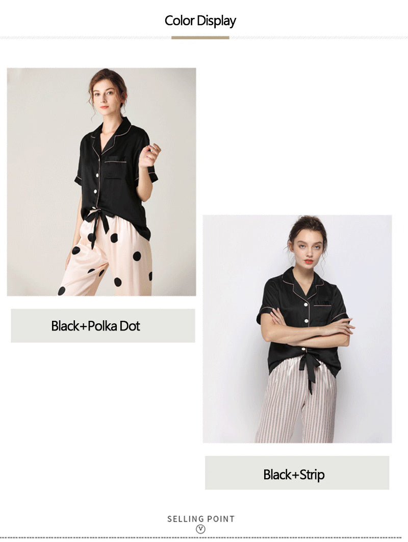 Ensemble pyjama court en soie Sim