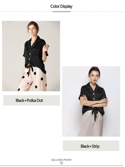 Ensemble pyjama court en soie Sim