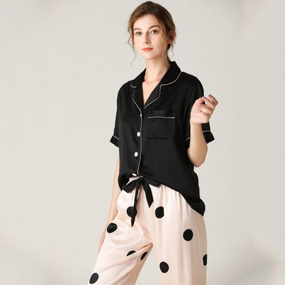Ensemble pyjama court en soie Sim