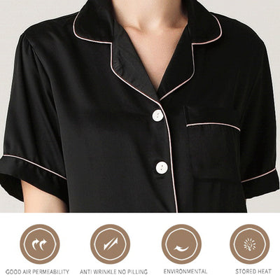 Ensemble pyjama court en soie Sim