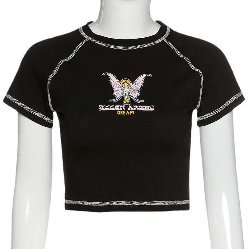 Cropped Butterfly T-Shirt
