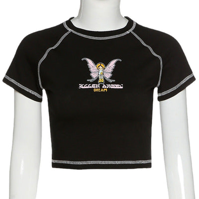 Cropped Butterfly T-Shirt