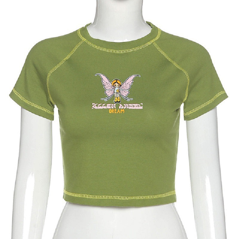 Cropped Butterfly T-Shirt