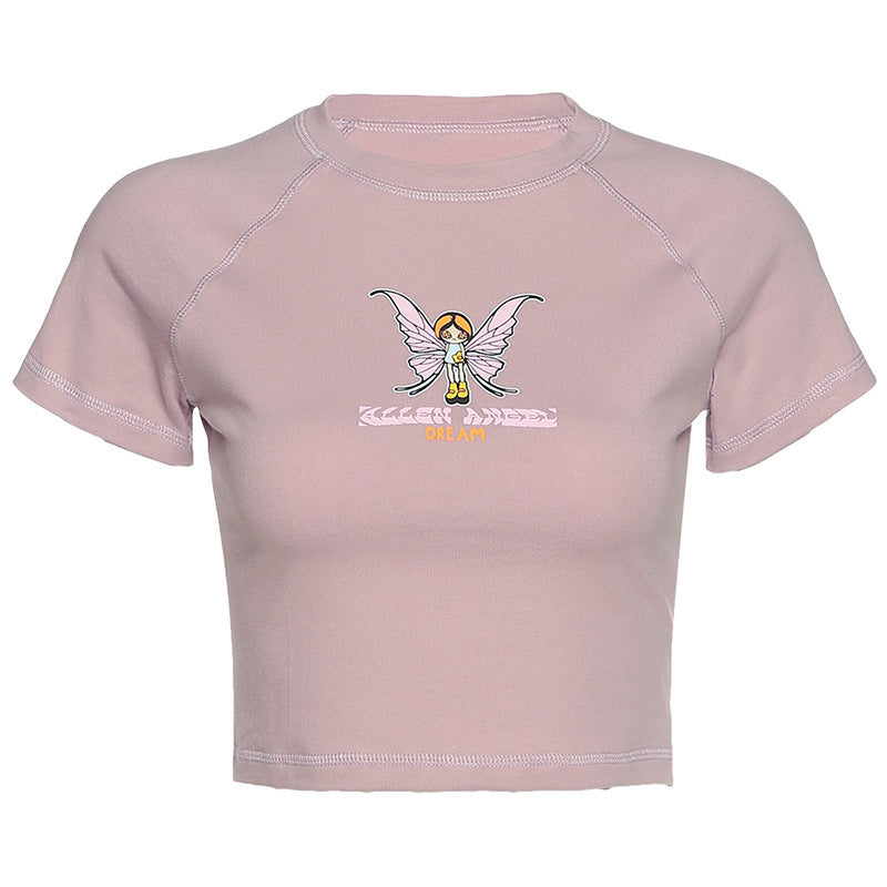 Cropped Butterfly T-Shirt