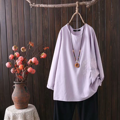 Cotton Linen Embroidered Top