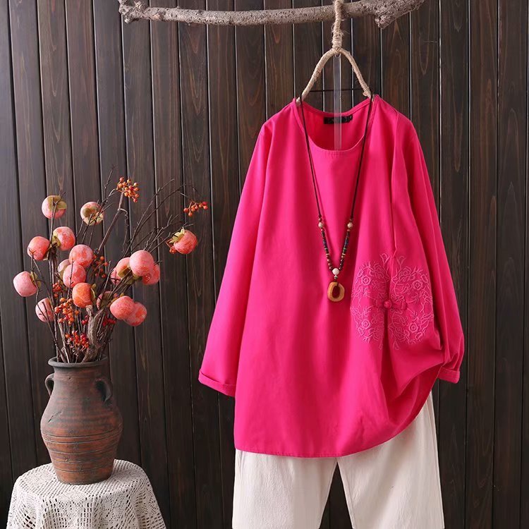 Cotton Linen Embroidered Top