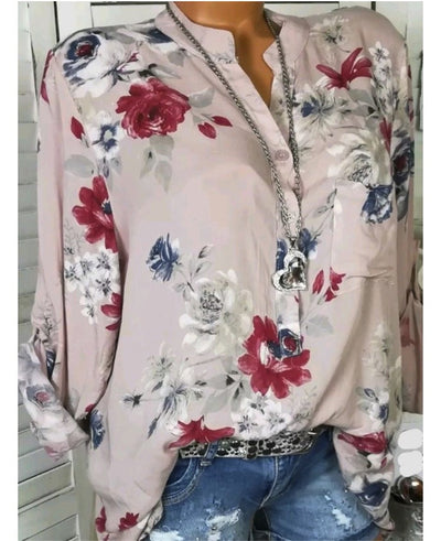 Women's 5XL Print Blusa