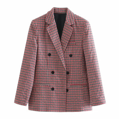 Blazer à carreaux audacieux