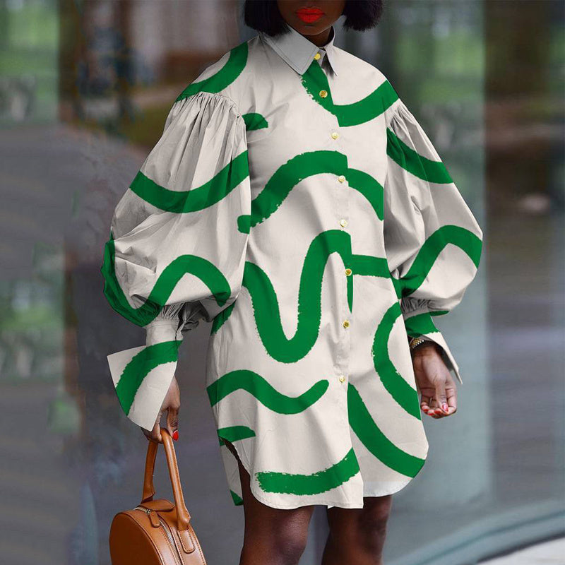 Loose Retro Print Dress