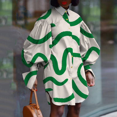 Loose Retro Print Dress