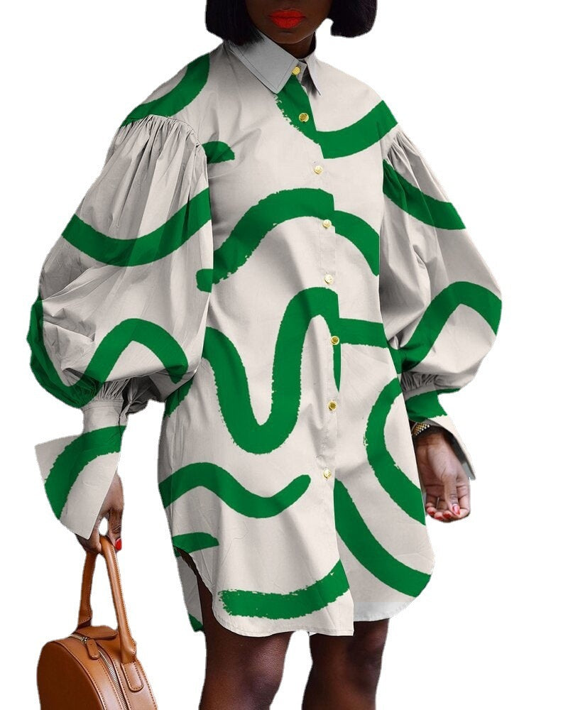 Loose Retro Print Dress