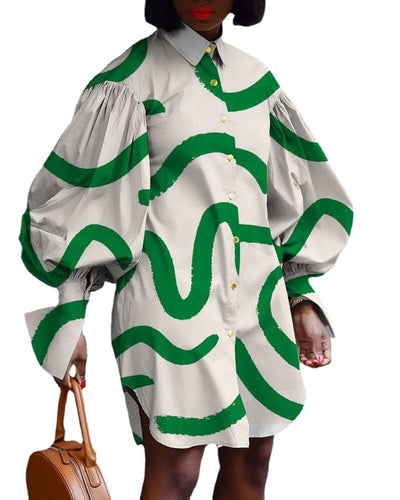 Loose Retro Print Dress