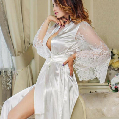 Lace Pajama Robe Set