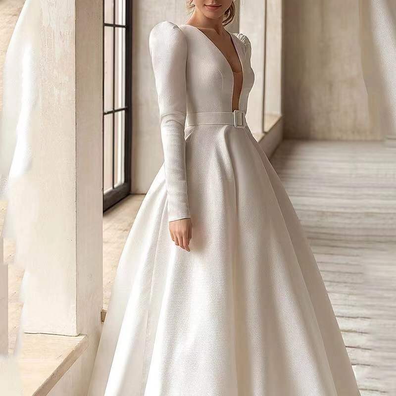 White Satin Dress