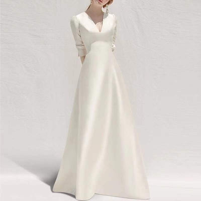 White Satin Dress
