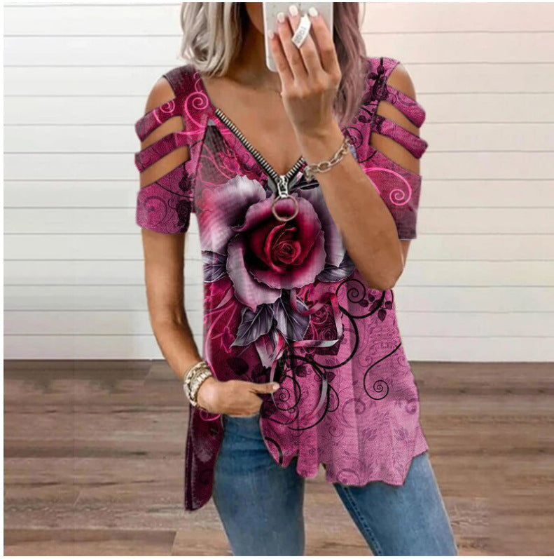 V-Neck Print Tee